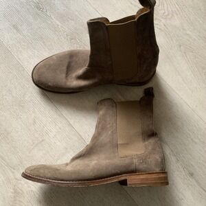 Represent Taupe Suede Chelsea Boots Made in Italy Vero Cuoio Mens Size 40 EU
